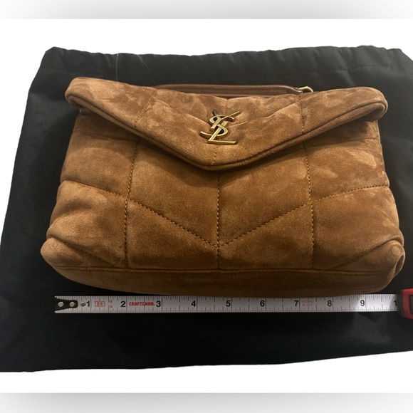 NWT YSL SAINT LAURENT LOULOU PUFFER SUEDE CROSSBODY SHOULDER BAG - Picture 5 of 16